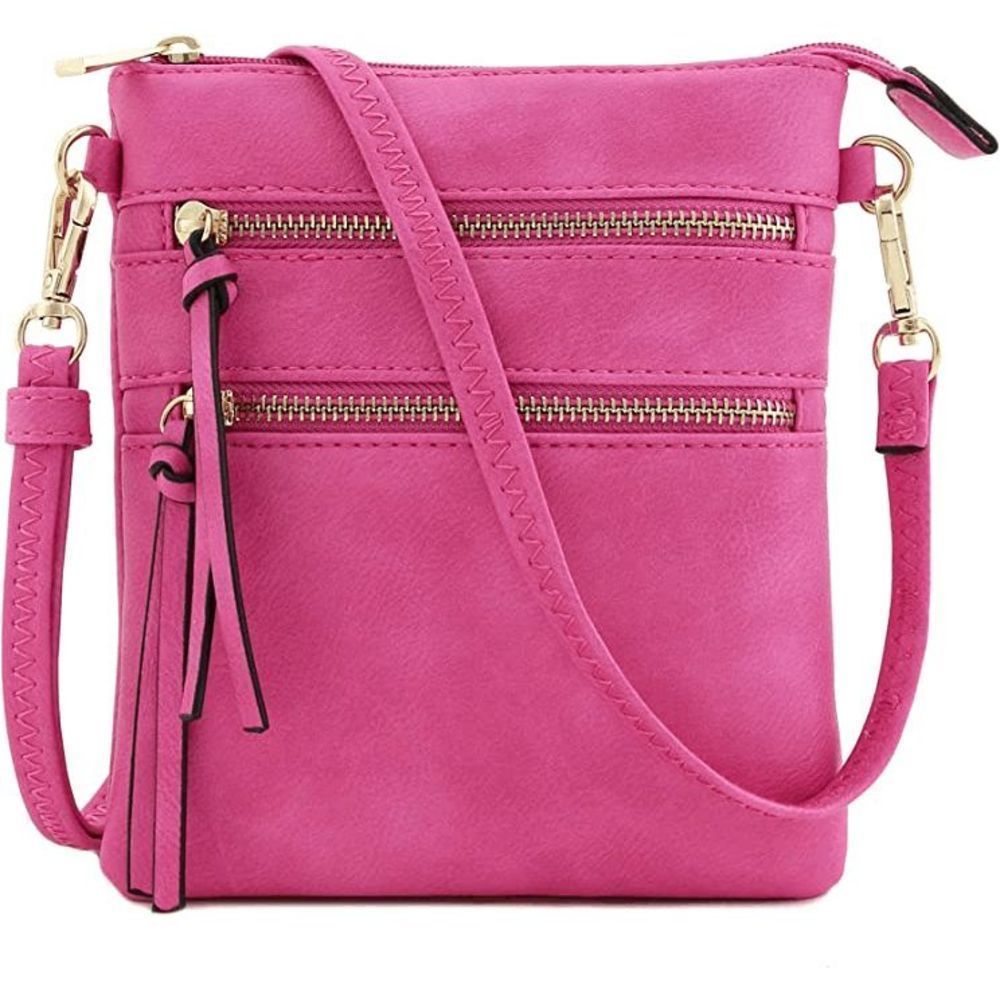 Hot Pink Functional Multipocket Crossbody Bag - image 1